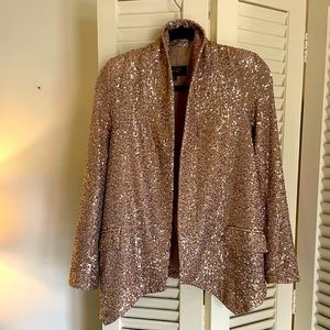 Sequin jacket with pockets- shimmery gold in EUC